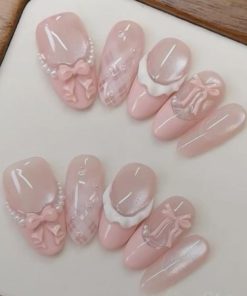 Nailbox đính nơ xinh Hàn Quốc